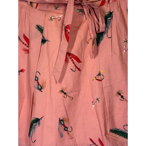 Women's L.L. Bean Coral Fly Fishing Print Mini Skirt Size Small New - Picture 7 of 10